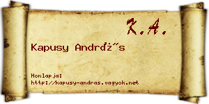 Kapusy András névjegykártya
