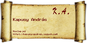 Kapusy András névjegykártya
