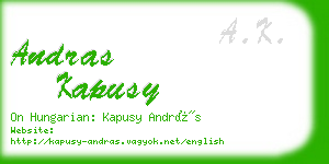 andras kapusy business card
